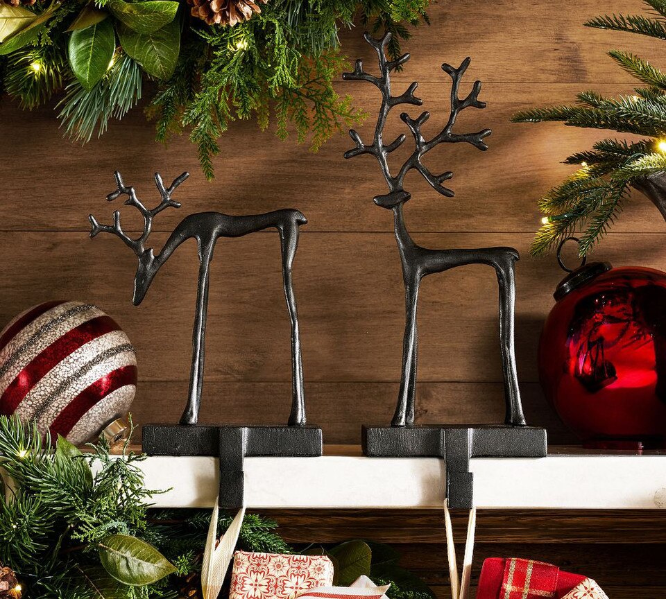 Pottery Barn Reindeer Stocking Holder