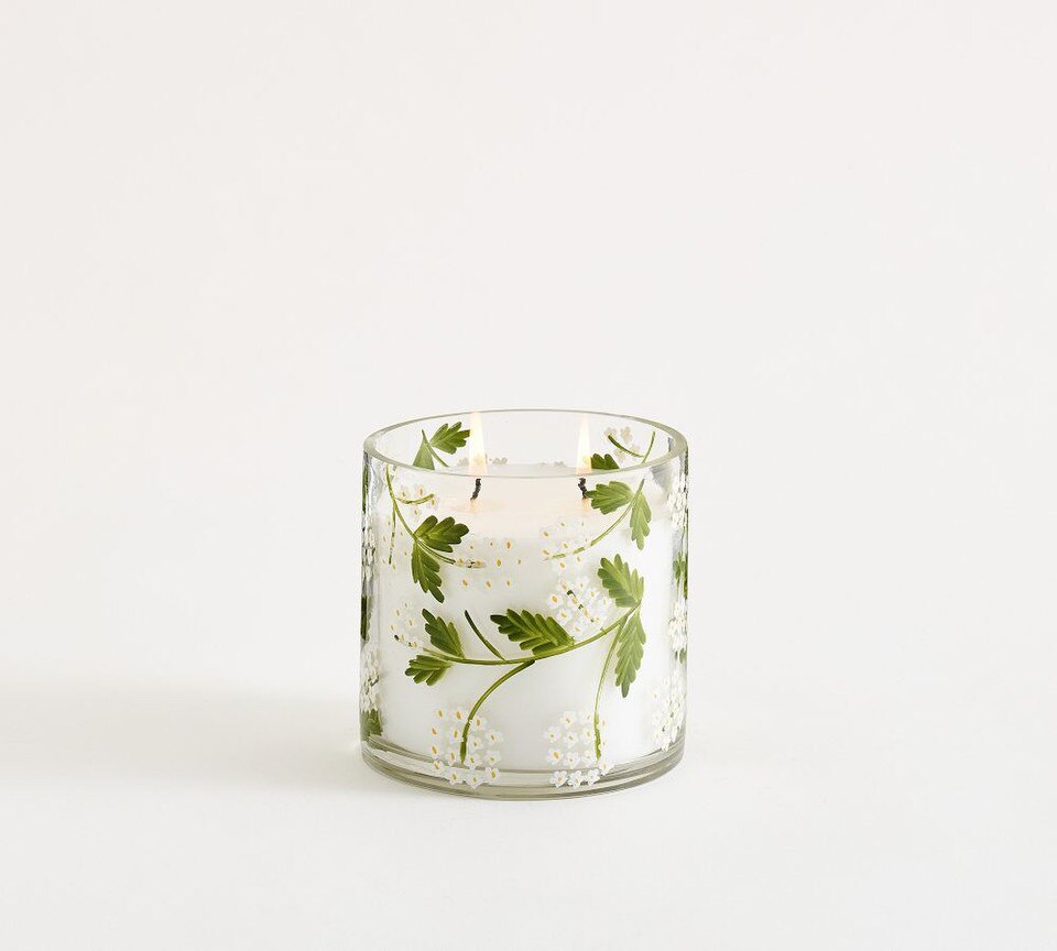 Hand Painted Flower Candle