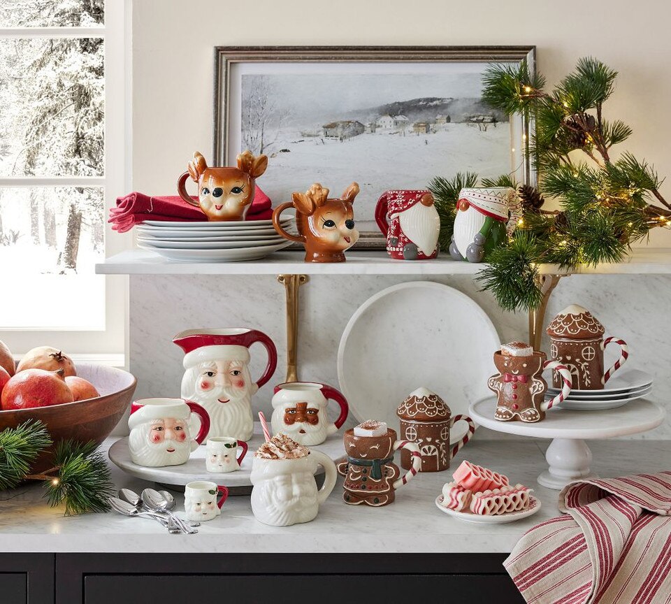 Pottery Barn Christmas Mugs