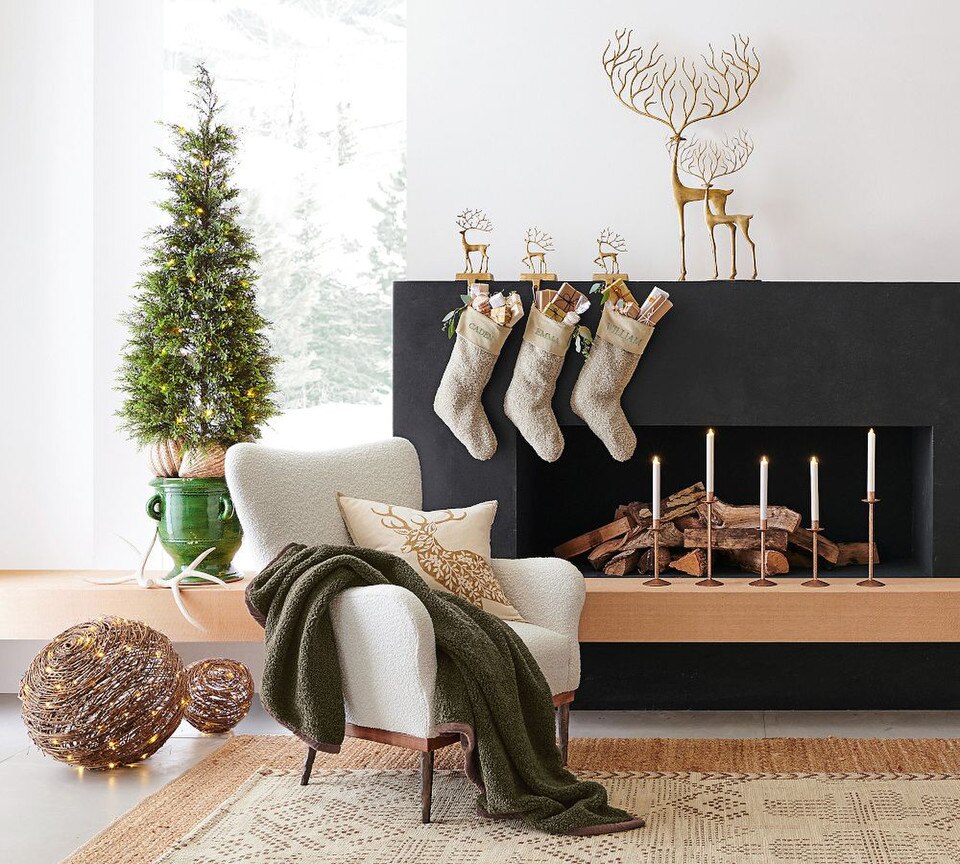 Pottery Barn Reindeer Stocking Holdernull