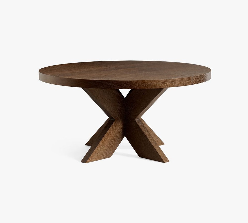 Modern Farmhouse Round Pedestal Extending Dining Table (152 cm - 198 cm ...